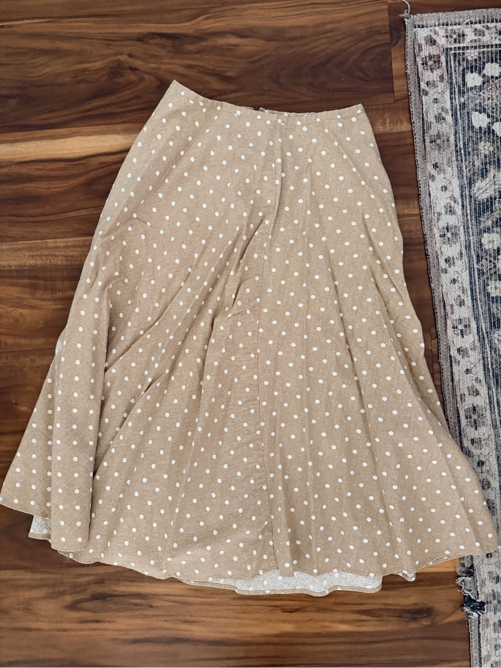 White Stag Beige Polka Dot A-Line Skirt